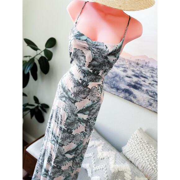 NWT Aeropostale Whispers Through the Palms Flowing gauzy open back maxi dress - Picture 2 of 7